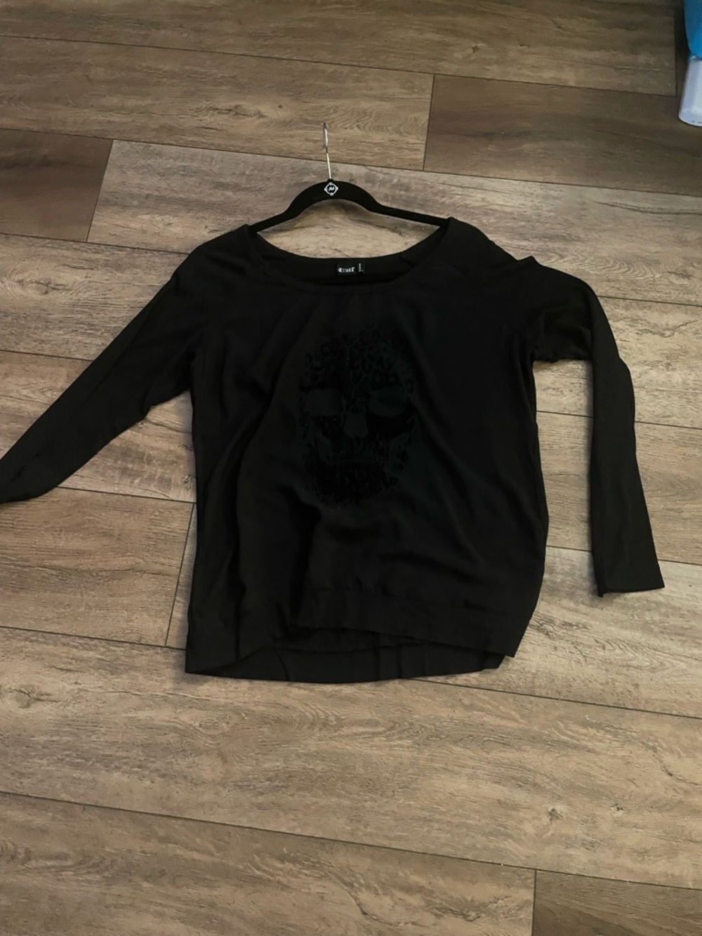 Cruel Girl Black Long Sleeve Skull Sweater